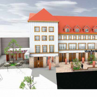 Upravená hasičská zbrojnice s přistavbou infocentra