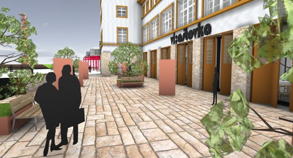 Vizualizace prostoru před budovou