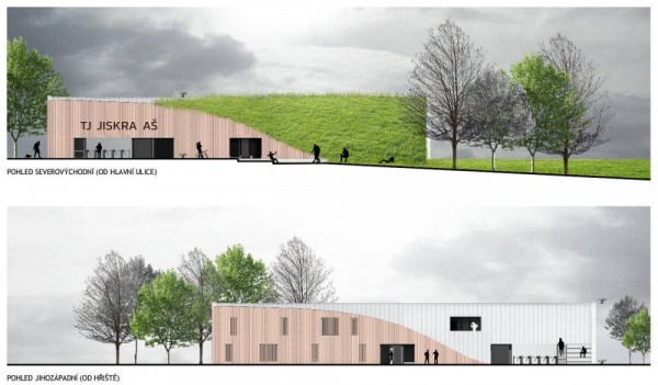 Zázemí fotbalového stadionu Střelnice